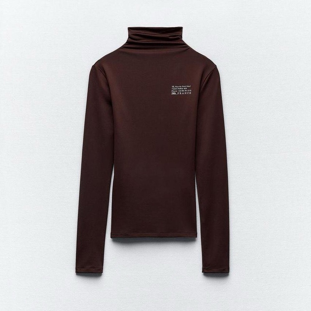 Zara Chocolate Long Sleeve Turtleneck